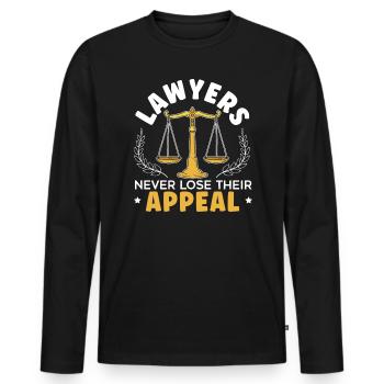 Juge Instance Salle d’audience Droit Justice Avocat Avocat - T-shirt manches longues Premium bio Homme - noir - Devant - Nico (187cm)
