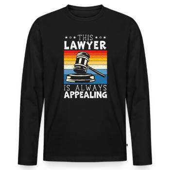 Juge Instance Salle d’audience Droit Justice Avocat Avocat - T-shirt manches longues Premium bio Homme - noir - Devant - Nico (187cm)