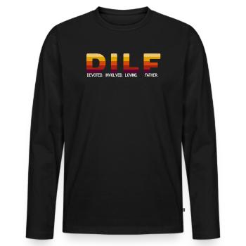 Fathers Day Dad Devoted Involved Loving Father - Men's Premium Organic Long Sleeve Shirt - black - Front - Nico (187cm)