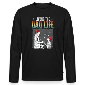 Fathers Day Papa Best Dad Ever Fatherhood Daddy - Men's Premium Organic Long Sleeve Shirt - black - Front - Nico (187cm)