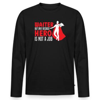 Serveur Serveuse Barman Mixologue Barman Bartending - T-shirt manches longues Premium bio Homme - noir - Devant - Nico (187cm)