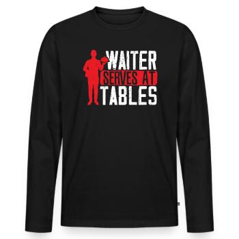 Serveur Serveuse Barman Mixologue Barman Bartending - T-shirt manches longues Premium bio Homme - noir - Devant - Nico (187cm)