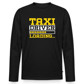 Chauffeur de taxi chargeant Chauffeur de taxi Chauffeur de taxi - T-shirt manches longues Premium bio Homme - noir - Devant - Nico (187cm)