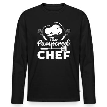 Culinaire Gangster Chef Pâtissier Cuisine Culinaire - T-shirt manches longues Premium bio Homme - noir - Devant - Nico (187cm)