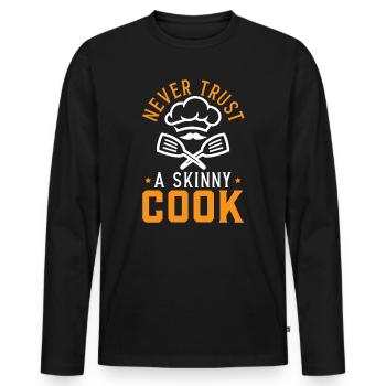 Culinaire Gangster Chef Pâtissier Cuisine Culinaire - T-shirt manches longues Premium bio Homme - noir - Devant - Nico (187cm)