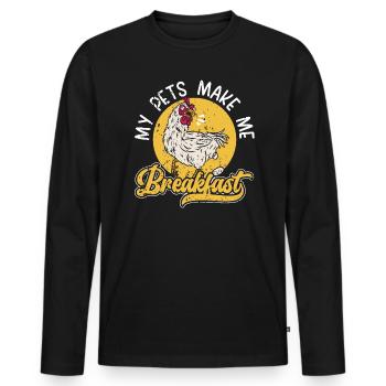 Hühnerzüchter Hühnerflüsterer Nutztier - Männer Premium Bio Langarmshirt - Schwarz - Vorne - Nico (187cm)