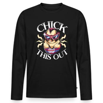 Chicken Farmer Chicken Whisperer Farm Animal - Men's Premium Organic Long Sleeve Shirt - black - Front - Nico (187cm)