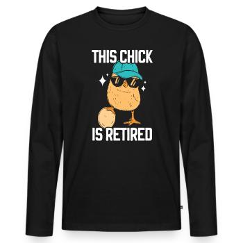 This Chick Is Retired Chicken Farmer Poultry - Men's Premium Organic Long Sleeve Shirt - black - Front - Nico (187cm)