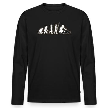 Briques Briques Ouvrier de la construction Briqueteur-maçon - T-shirt manches longues Premium bio Homme - noir - Devant - Nico (187cm)