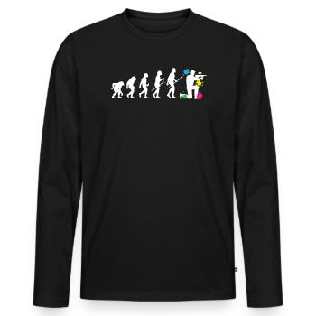 Paintball Evolution Paintball Player Paintballer - Men's Premium Organic Long Sleeve Shirt - black - Front - Nico (187cm)
