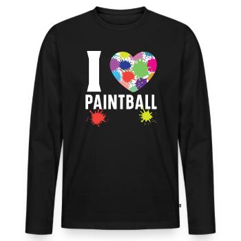 Paintball Paint Gun Paintball Player Paintballer - Men's Premium Organic Long Sleeve Shirt - black - Front - Nico (187cm)
