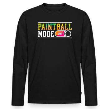 Paintball Mode On Paint Gun Paintball Paintballer - Men's Premium Organic Long Sleeve Shirt - black - Front - Nico (187cm)