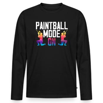 Paintball Mode On Paint Gun Paintball Paintballer - Men's Premium Organic Long Sleeve Shirt - black - Front - Nico (187cm)