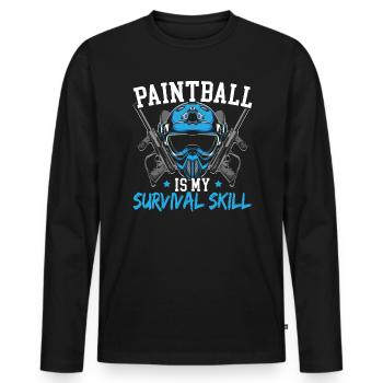 Paintball Paint Gun Paintball Player Paintballer - Men's Premium Organic Long Sleeve Shirt - black - Front - Nico (187cm)