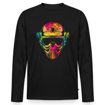 Paintball Paint Gun Paintball Player Paintballer - Men's Premium Organic Long Sleeve Shirt - black - Front - Nico (187cm)