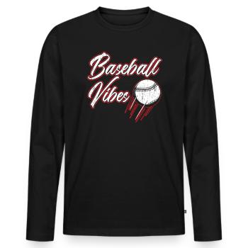 Baseball-Liebhaber Baseballspieler Baseballtrainer - Männer Premium Bio Langarmshirt - Schwarz - Vorne - Nico (187cm)