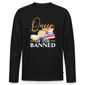 Lesen Sie verbotene Bücher Bücherwurm Buchliebhaber Bibliophile - Männer Premium Bio Langarmshirt - Schwarz - Vorne - Nico (187cm)