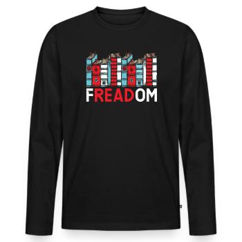 Lesen Sie verbotene Bücher Bücherwurm Buchliebhaber Bibliophile - Männer Premium Bio Langarmshirt - Schwarz - Vorne - Nico (187cm)