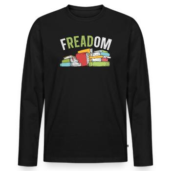 Lesen Sie verbotene Bücher Bücherwurm Buchliebhaber Bibliophile - Männer Premium Bio Langarmshirt - Schwarz - Vorne - Nico (187cm)