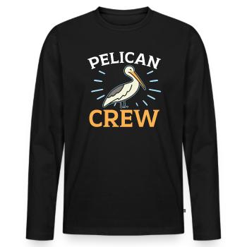 Amoureux des oiseaux Animal volant Ornithologie Pelicans - T-shirt manches longues Premium bio Homme - noir - Devant - Nico (187cm)