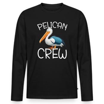 Amoureux des oiseaux Animal volant Ornithologie Pelicans - T-shirt manches longues Premium bio Homme - noir - Devant - Nico (187cm)