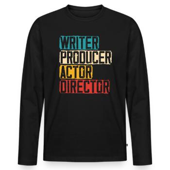 Scénariste Producteur Acteur Réalisateur Artiste Actrice - T-shirt manches longues Premium bio Homme - noir - Devant - Nico (187cm)