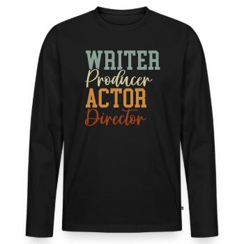 Scénariste Producteur Acteur Réalisateur Artiste Actrice - T-shirt manches longues Premium bio Homme - noir - Devant - Nico (187cm)