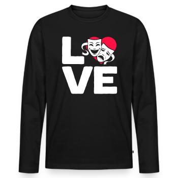 Theaterprobe Darsteller Künstler Schauspielerin Schauspieler - Männer Premium Bio Langarmshirt - Schwarz - Vorne - Nico (187cm)