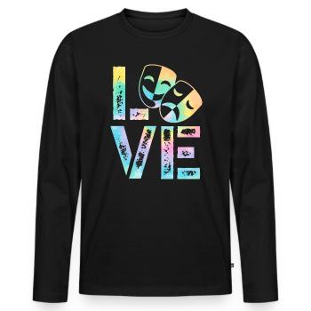 Theaterprobe Darsteller Künstler Schauspielerin Schauspieler - Männer Premium Bio Langarmshirt - Schwarz - Vorne - Nico (187cm)