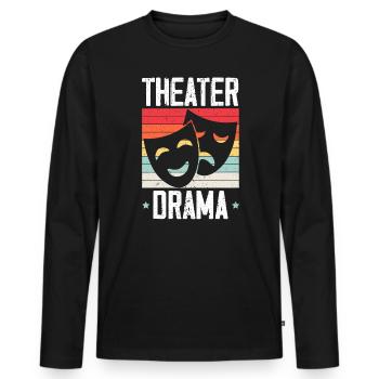 Theater Drama Rehearsal Artist Actress Actor - Men's Premium Organic Long Sleeve Shirt - black - Front - Nico (187cm)
