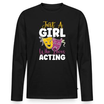 Theaterprobe Darsteller Künstler Schauspielerin Schauspieler - Männer Premium Bio Langarmshirt - Schwarz - Vorne - Nico (187cm)