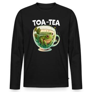 Cottagecore Pilz Ästhetischer Naturschutz - Männer Premium Bio Langarmshirt - Schwarz - Vorne - Nico (187cm)