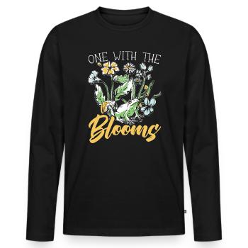 Cottagecore Champignon Esthétique Conservation de la nature - T-shirt manches longues Premium bio Homme - noir - Devant - Nico (187cm)