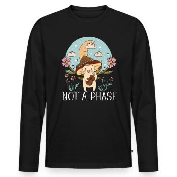 Cottagecore Champignon Esthétique Conservation de la nature - T-shirt manches longues Premium bio Homme - noir - Devant - Nico (187cm)