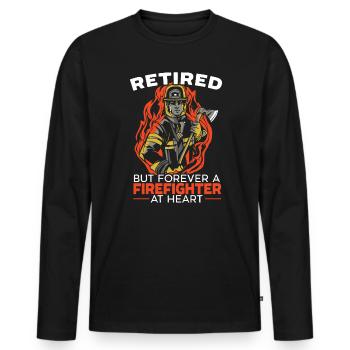 Fireman Fire Rescue Firefighter Firetruck - Men's Premium Organic Long Sleeve Shirt - black - Front - Nico (187cm)