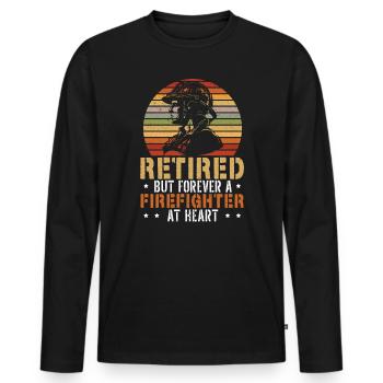Fireman Fire Rescue Firefighter Firetruck - Men's Premium Organic Long Sleeve Shirt - black - Front - Nico (187cm)