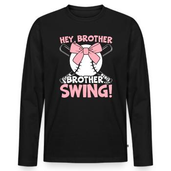 Amateur de baseball Joueur de baseball Entraîneur de baseball - T-shirt manches longues Premium bio Homme - noir - Devant - Nico (187cm)