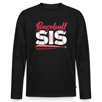 Baseball Sis Joueur de baseball Entraîneur de baseball Sports - T-shirt manches longues Premium bio Homme - noir - Devant - Nico (187cm)