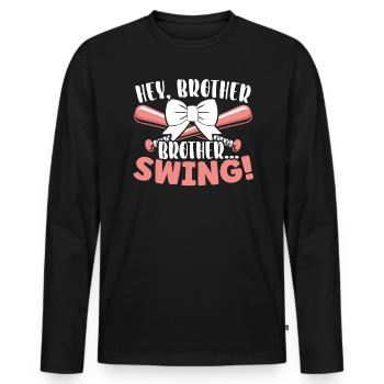 Baseball-Liebhaber Baseballspieler Baseball-Trainer - Männer Premium Bio Langarmshirt - Schwarz - Vorne - Nico (187cm)