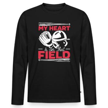 Baseball-Liebhaber Baseballspieler Baseball-Trainer - Männer Premium Bio Langarmshirt - Schwarz - Vorne - Nico (187cm)