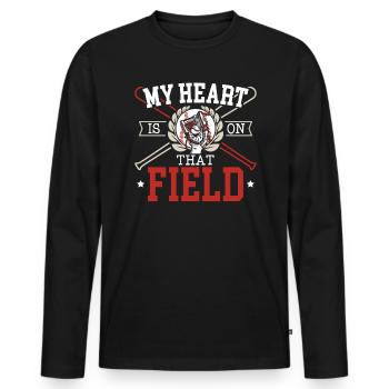 Baseball-Liebhaber Baseballspieler Baseball-Trainer - Männer Premium Bio Langarmshirt - Schwarz - Vorne - Nico (187cm)