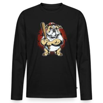 Baseball-Hund Baseball-Spieler Baseball-Trainer - Männer Premium Bio Langarmshirt - Schwarz - Vorne - Nico (187cm)