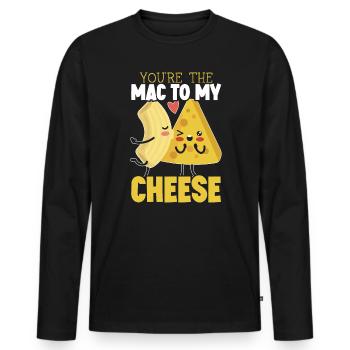 You're The Mac To My Cheese Eater Cheesy Food - Men's Premium Organic Long Sleeve Shirt - black - Front - Nico (187cm)