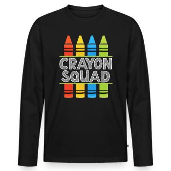Crayon Lover Coloriage Dessin Artistique Couleur - T-shirt manches longues Premium bio Homme - noir - Devant - Nico (187cm)