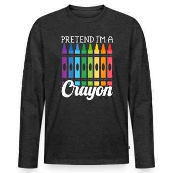 Tun Sie so, als wäre ich ein Buntstiftliebhaber Färbung Zeichnung Farbe - Männer Premium Bio Langarmshirt - Anthrazit meliert - Vorne - Nico (187cm)