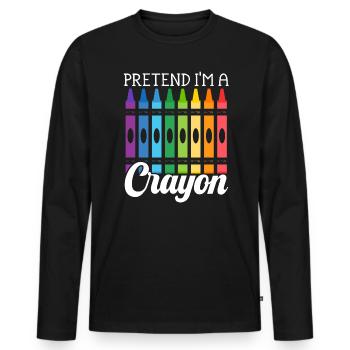 Faites semblant d’être un amoureux du crayon Coloriage Dessin Couleur - T-shirt manches longues Premium bio Homme - noir - Devant - Nico (187cm)