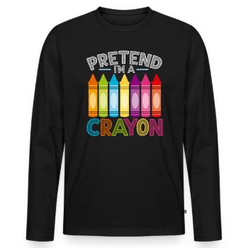 Faites semblant d’être un amoureux du crayon Coloriage Dessin Couleur - T-shirt manches longues Premium bio Homme - noir - Devant - Nico (187cm)