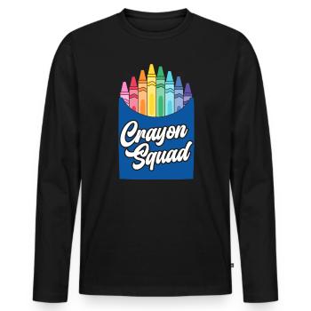 Crayon Lover Coloriage Dessin Artistique Couleur - T-shirt manches longues Premium bio Homme - noir - Devant - Nico (187cm)