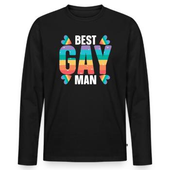 Gay Rights Rainbow Pride Month LGBTQ Gay Pride - Männer Premium Bio Langarmshirt - Schwarz - Vorne - Nico (187cm)