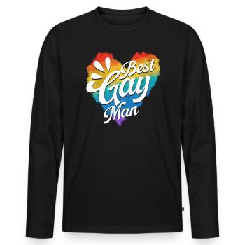 Gay Rights Rainbow Pride Month LGBTQ Gay Pride - Männer Premium Bio Langarmshirt - Schwarz - Vorne - Nico (187cm)